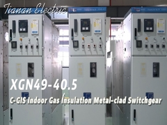 40.5KV 1250A XGNseries SF6 Isolated Metal-clad Switchgear Dengan IP67